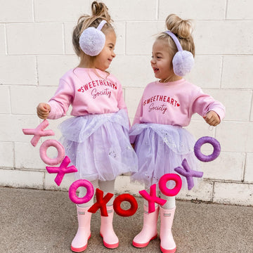 Toddler Baby Girl Valentines Day Outfit Crewneck Sweatshirt Long Sleeve Pullover Sweater Shirt Spring Clothes (Sweetheart Societ