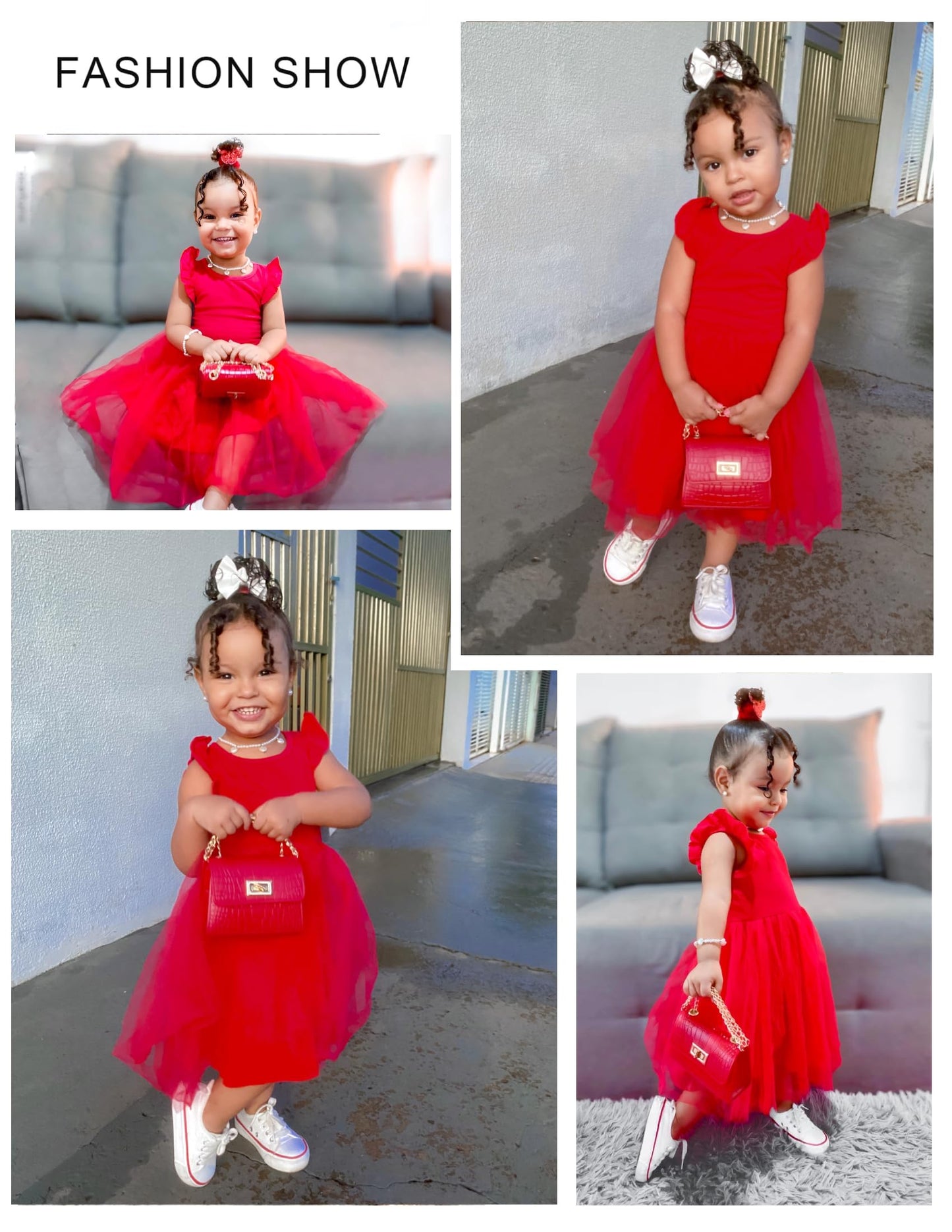 Flypigs Girl Dresses Toddler Flutter Tutu Dress Formal Red Valentine Christmas Birthday Party Tulle Dress For 4Years
