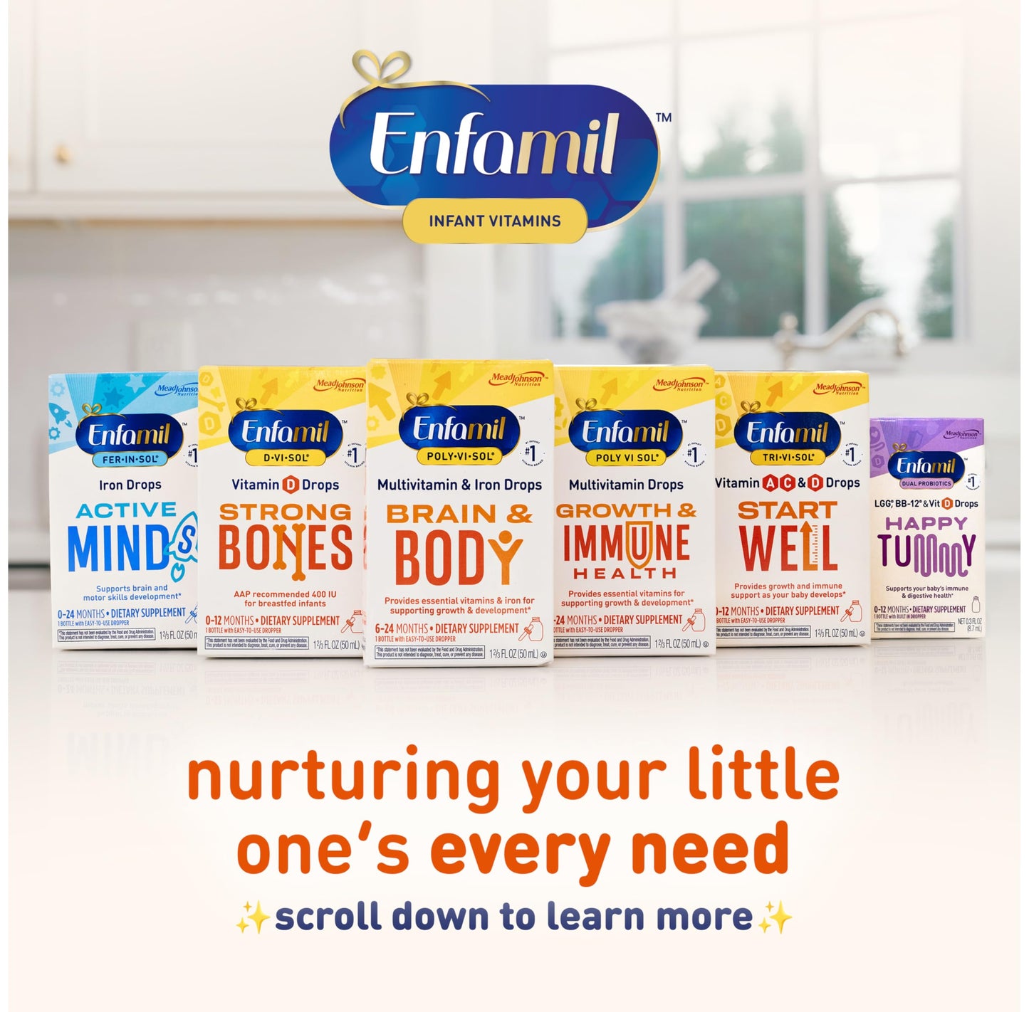 Enfamil Poly-Vi-Sol With Iron Liquid Multivitamin Drops, Supports Growth & Development*, 50Ml Bottle (Pack Of 3)