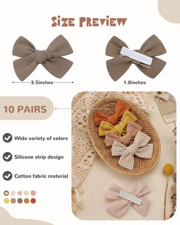 Jollybows 20 Pcs Baby Girls Hair Clips Set Hair Bows Barrettes Handmade Accessories Alligator Clip For Babies Infant Toddlers Li