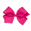 Wee Ones Baby Girls ' Medium Grosgrain Hair Bow On A Weestay Clip W/Plain Wrap - Shocking Pink,One Size