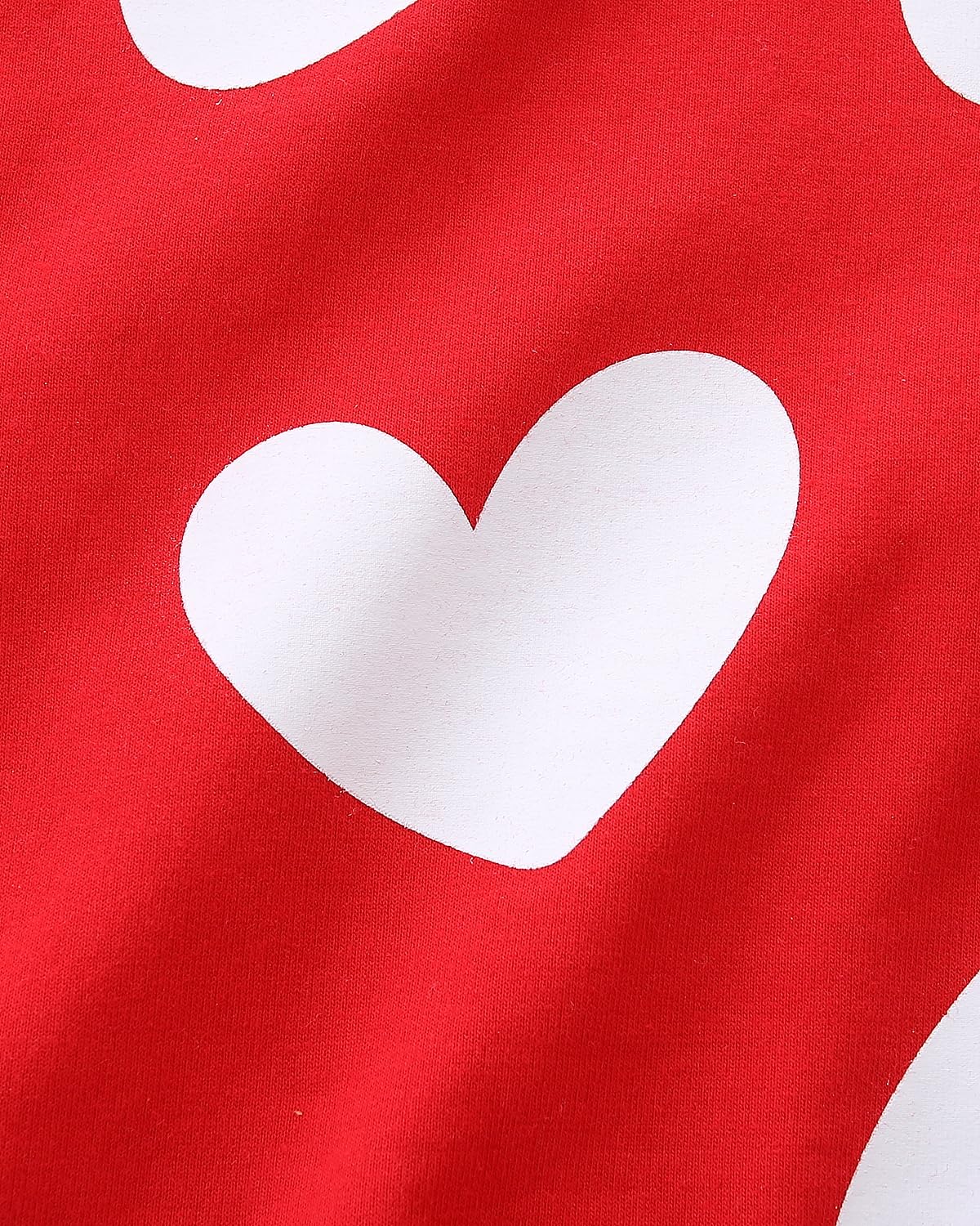 Mrocioa Toddler Baby Girl Sweatshirt White Heart Prints Shirt Kids Valentine'S Day Outfit Long Sleeve Vday Tops Red Size 2T