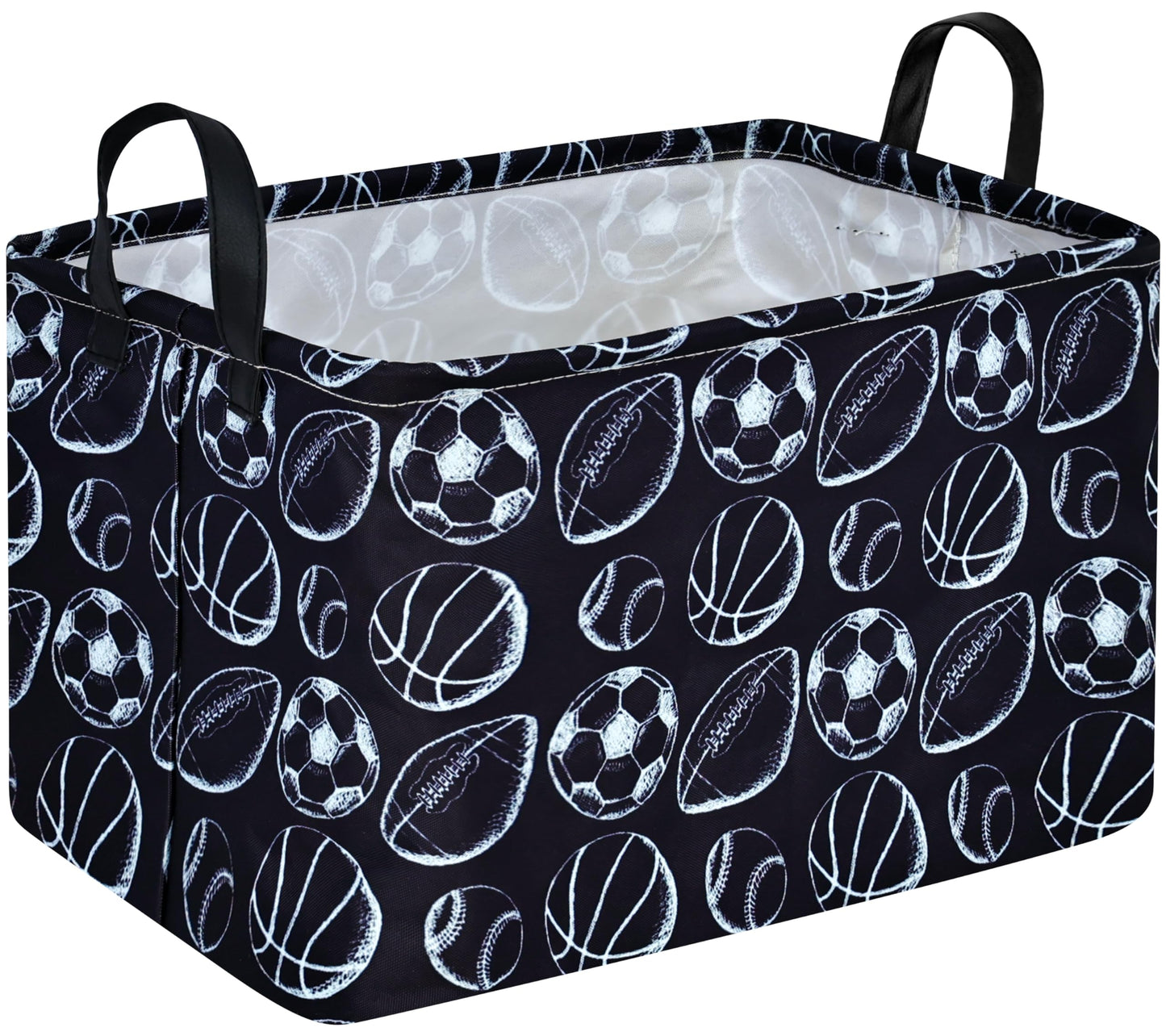 MAIZMZ Kids Football Storage Basket Cube, Nursery Bins Boys Toys Organizer, Baby Room Decor Closet Shelf Basket, Toy Organizer B