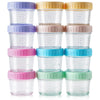 Willdan Glass Baby Food Storage Jars W/Lids (4 Oz, 12 Pack Set) Snack, Puree, Reusable Small Containers, Breast Milk, Fridge Or