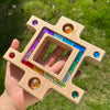 KOAICS Wooden Colorful Acrylic Gem Trapezoidal Building Block for Kids (Only Colorful)