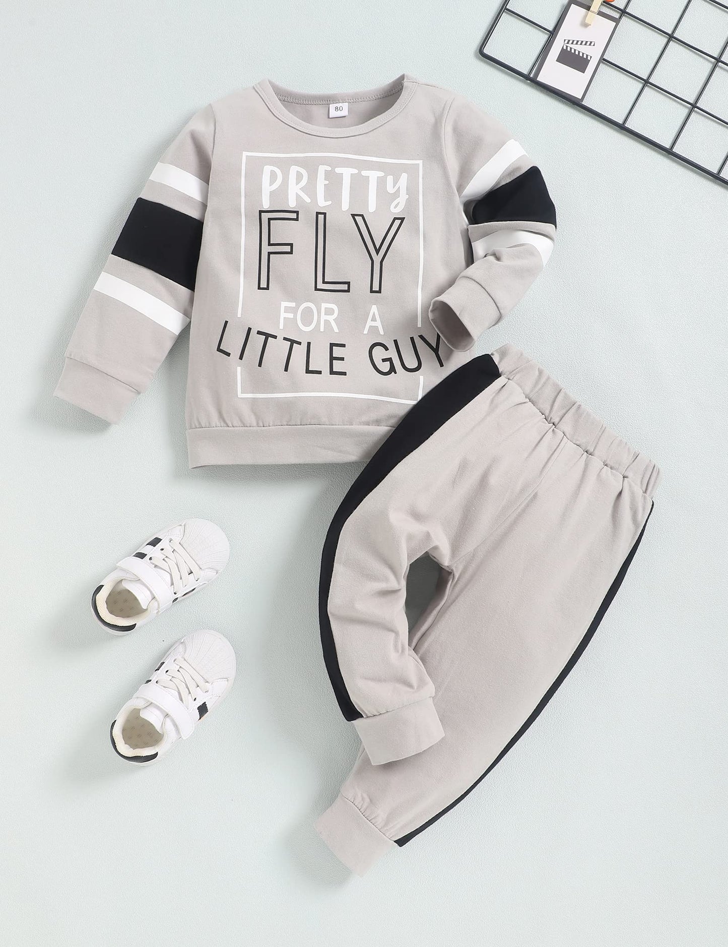 Menglang Toddler Boy Clothes Long Sleeve Pullover Sweatshirt Top Jogger Pant Set 2 Piece Outfit 2T 3T Boy Clothes