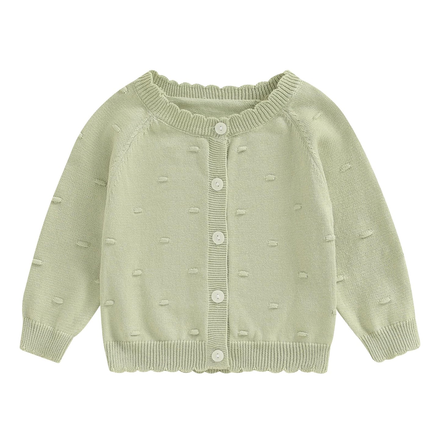 Infant Baby Girl Cardigan Sweater Long Sleeve Button Up Knit Sweatshirt Jacket Toddler Baby Girl Fall Outfits (Green, 5-6 Years)