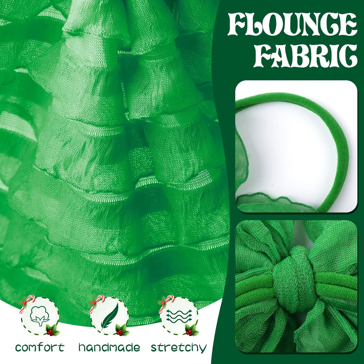 Lanmerry Christmas Baby Girl Headbands With Bows Elastic Headbands Newborn Lace Hair Bow Hair Accessories Newborn Infant Toddler