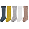 Epeius 5 Pair Pack Baby Girls Boys Uniform Knee High Socks Infants And Toddlers Baby Boys Tube Ruffled Stockings For 6-12 Months