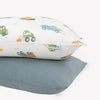 Little Unicorn Standard Pillowcase 2 Pack | Super Soft & Breathable Muslin Fabric | Snug Envelope Closure (Work Trucks)