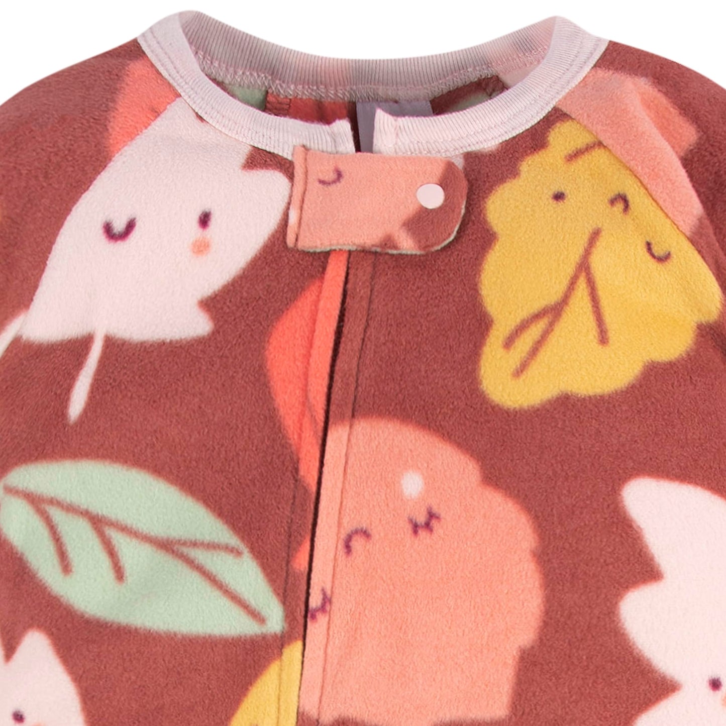 Gerber Baby Girls Flame Resistant Fleece Footed Pajamas 2-Pack, Pink Leaves, 12 Months