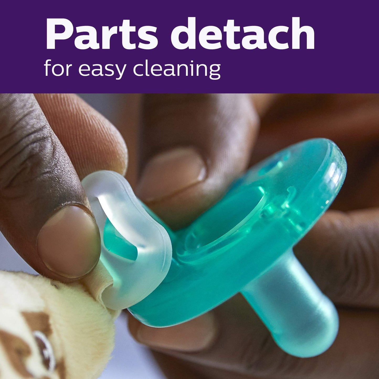 Philips Avent Soothie Snuggle Pacifier Holder With Detachable Pacifier, Koala, 0M+, Scf347/06