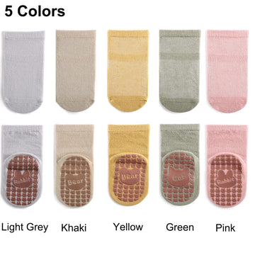 Exegawe Baby Mesh Socks With Non Slip Thin Toddler Anti Skid Crew Socks For Girls 5 Pairs(Pink Multi, S/6-12M)