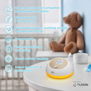 Motorola Mbp163Connect Audio Baby Monitor - Wireless Wifi Smart Device For Toddlers, Infants, Nursery - With 10 Soothing Sounds,