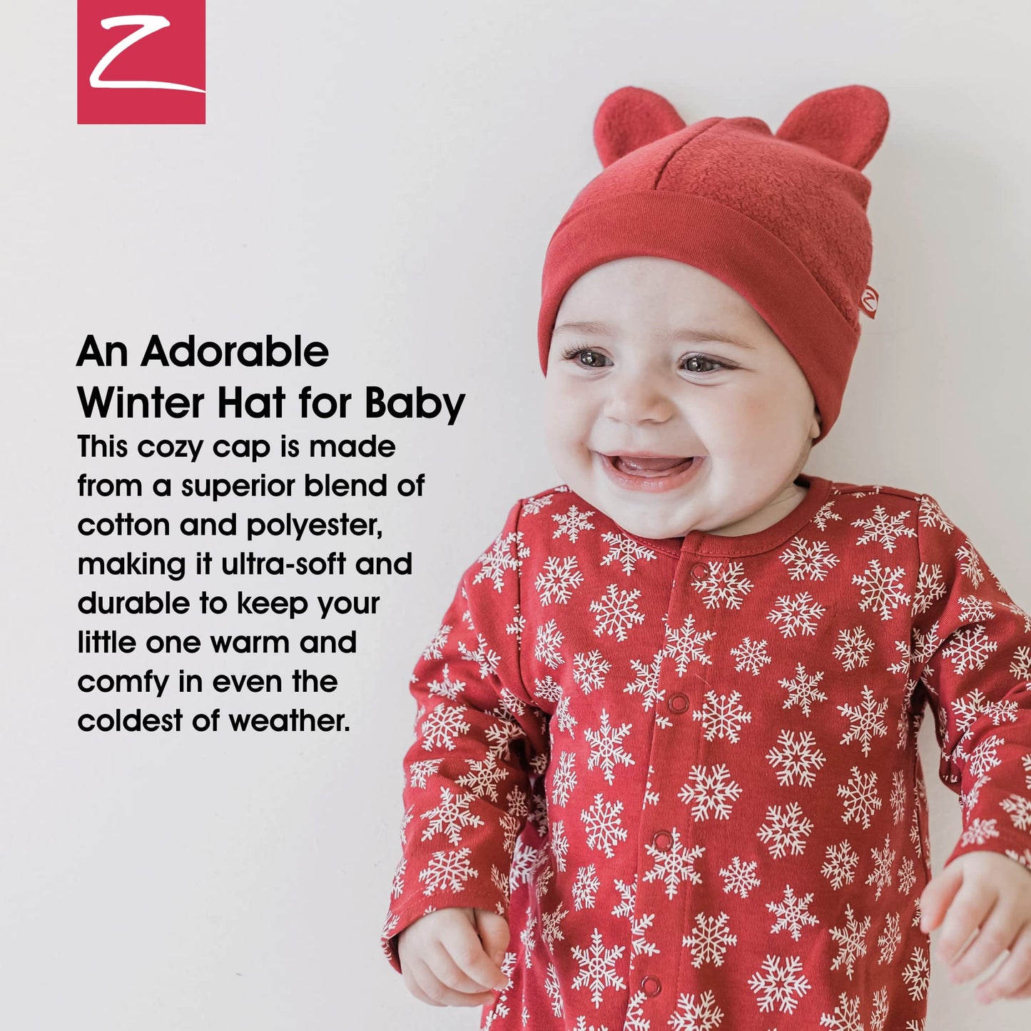 Zutano Unisex Baby Fleece Hat, Winter Baby Hat For Boys And Girls, Cold-Weather Baby Gear, Infant Cap, Heather Gray, 24M