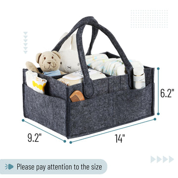Mr. Pen- Baby Diaper Caddy Organizer, Charcoal Gray, Diaper Organizer, Car Diaper Caddy, Baby Caddy Organizer, Portable Diaper C