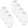 Luvable Friends Unisex Baby Cotton Sleeveless Bodysuits, White, 0-3 Months
