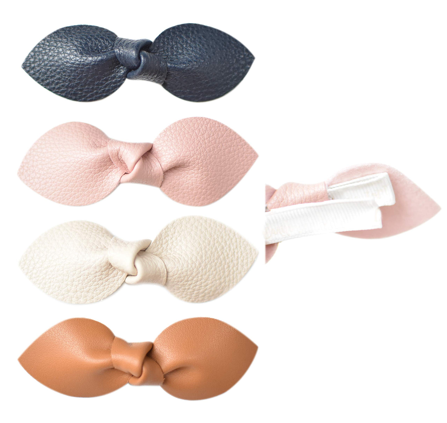 California Tot Strong And Safe Fully Lined Alligator Bow Hair Bow Clips (Hannah Set)