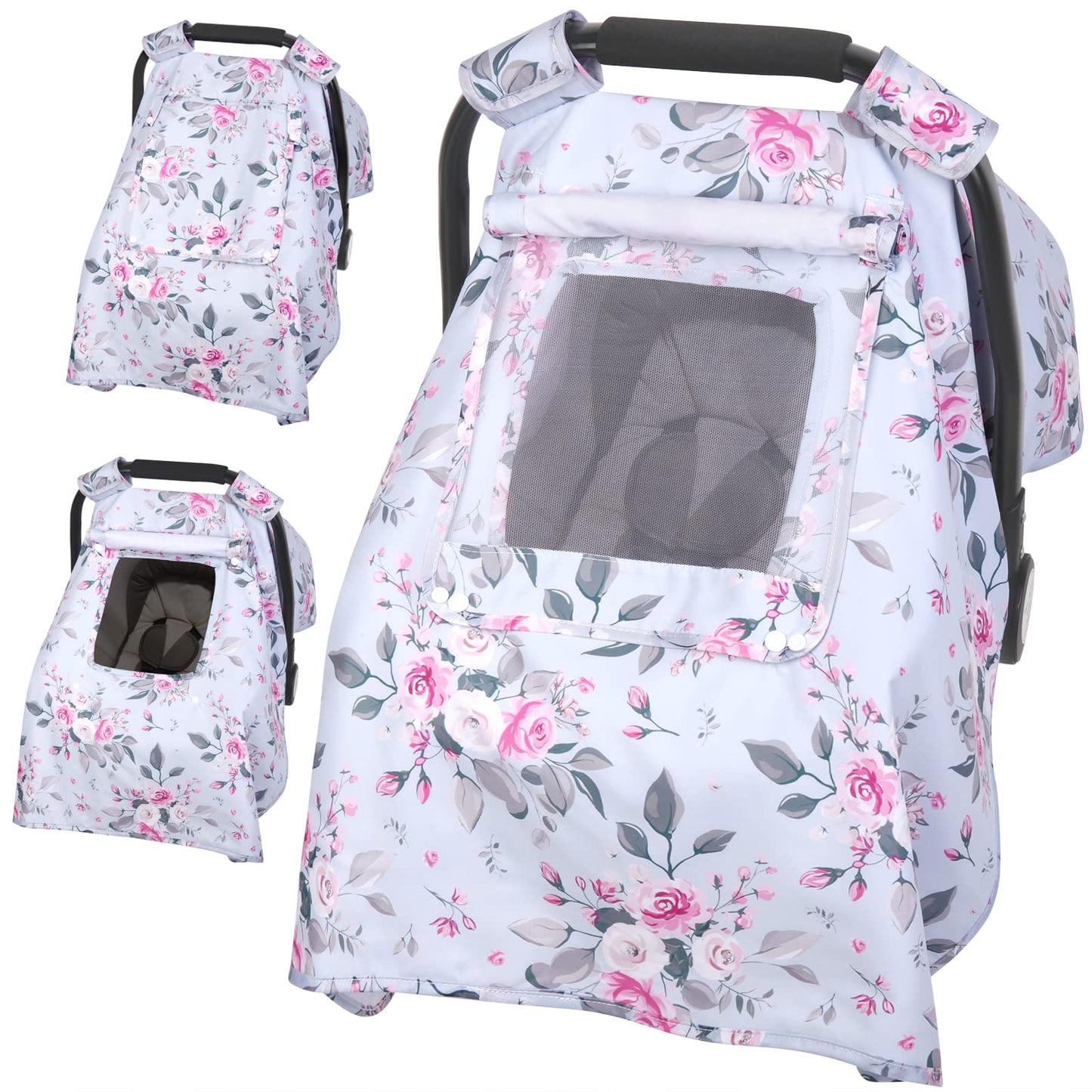 Baby Car Seat Covers, Car Seat Covers For Babies, Kick-Proof Car Seat Covers For Infant Car Seat With 3 Layers Breathable Mesh P