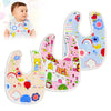 Glun Pack Of 3 Cute Print Baby Bibs Different Colour, Waterproof, Adjustable & Washable Feeding Bibs For Infant Kids To Toddler