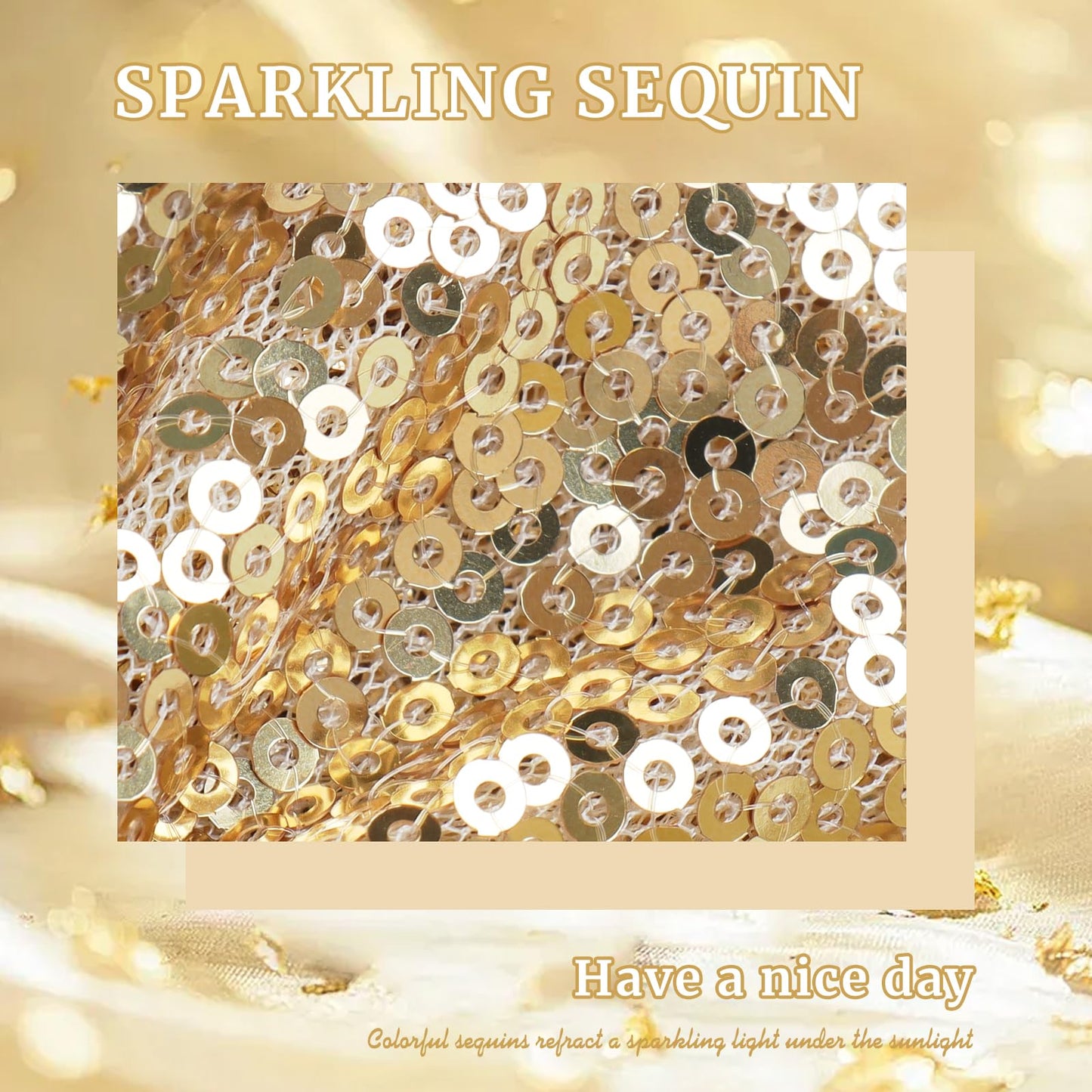 Lanmerry 5 Inch Glitter Sequin Gold Hair Bows And Clips For Baby Toddler Girls - Big Hair Accessories