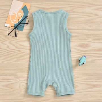 Iddolaka Newborn Summer Baby Boy Girl Sleveless Romper Bodysuit Jumpsuit Playsuit One Piece Outfit Clothes (A-Light Green, 6-12