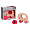 Petit Collage Elephant and Baby Wooden Push Toy - Cute Wooden Rolling Toy Ideal for Ages 12 Months and Older - Active Toy Encour