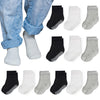 Cozyway Non Slip Toddler Socks 12 Pairs With Grip For Boys Girls Baby Infants Kids Anti Skid Cotton Crew Socks 3-5 Years