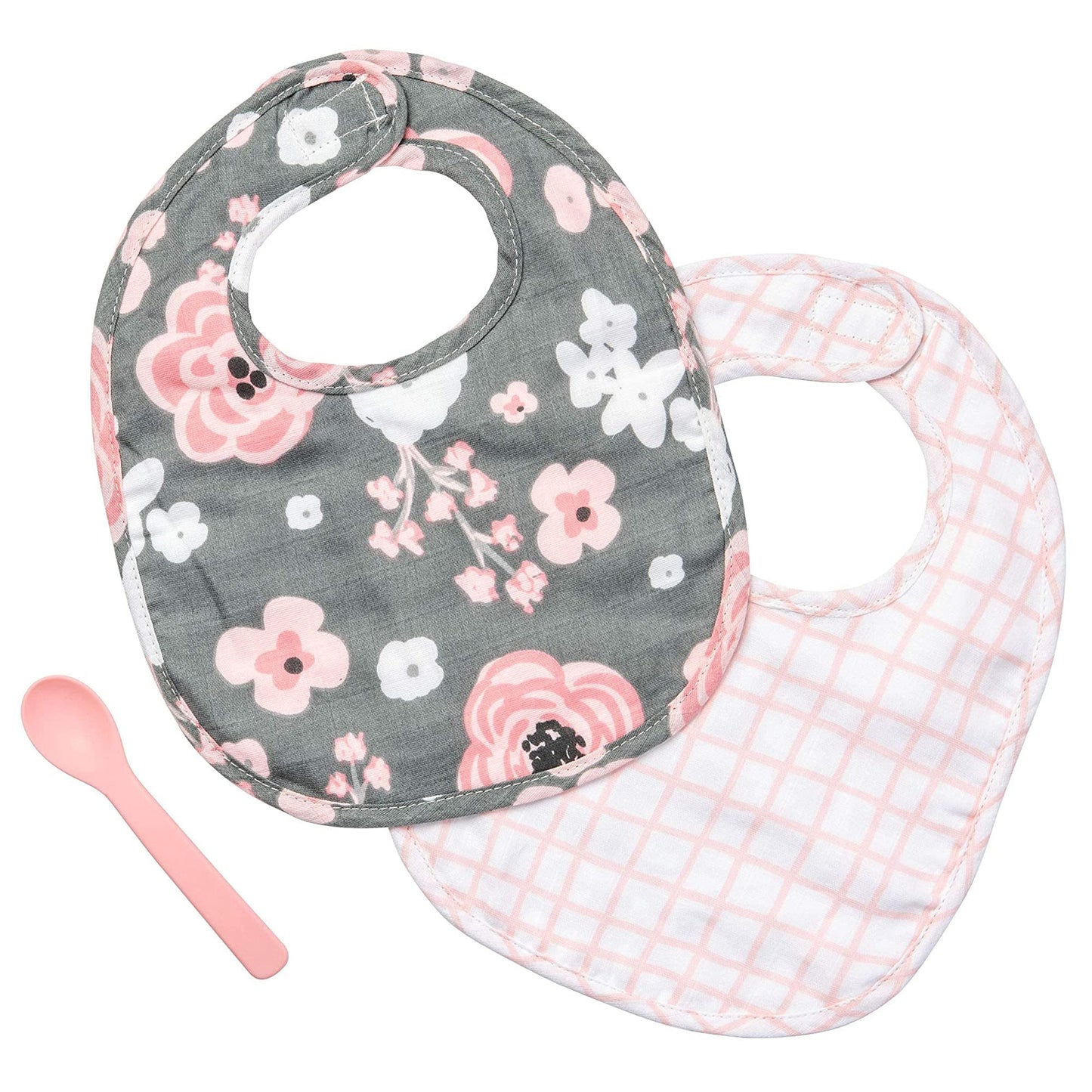 Stephen Joseph Muslin BIB Sets Charcoal Flower