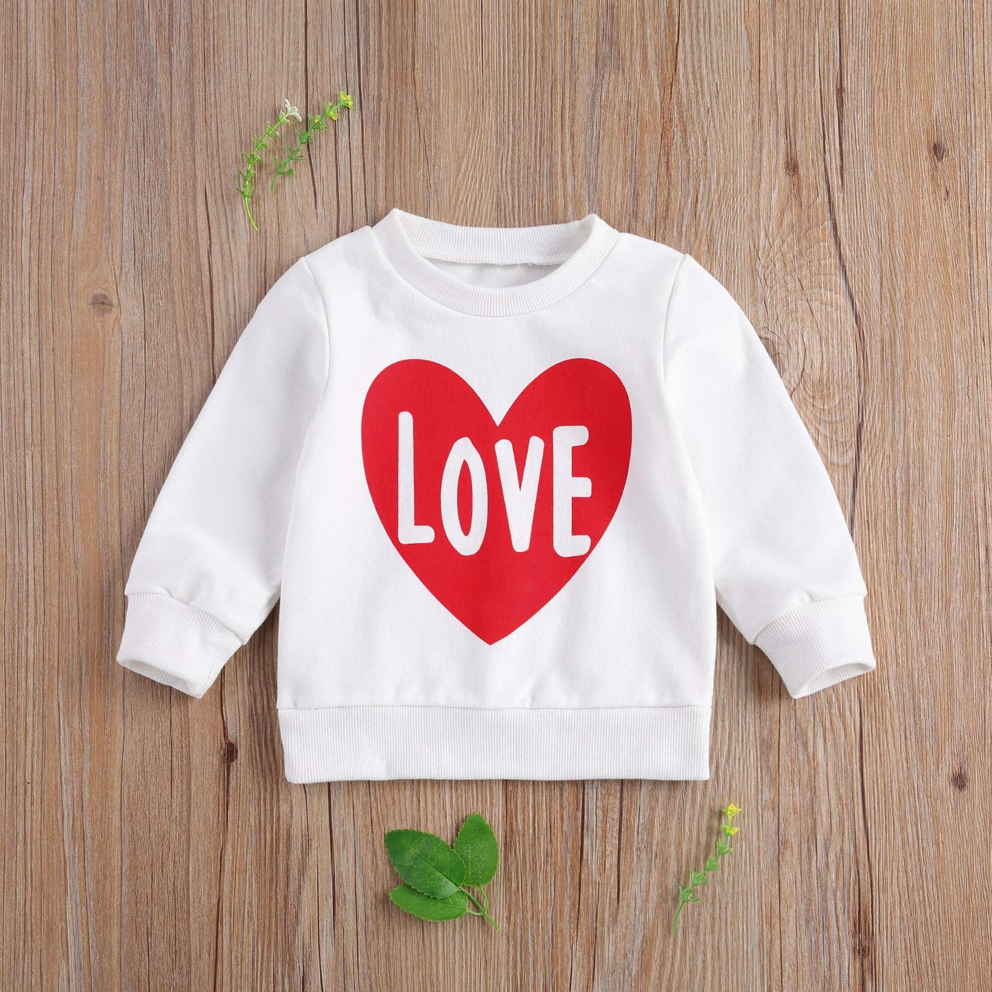 Valentines Day Sweatshirt Toddler Baby Girl Valentines Day Outfit Heart Pullover Sweater Shirt Tops Casual Clothes (D-Love Red H