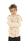 Straight Jacket Costume For Kids, Insane Asylum Jacket For Boys & Girls, Psych Ward Patient Outfit For Halloween White