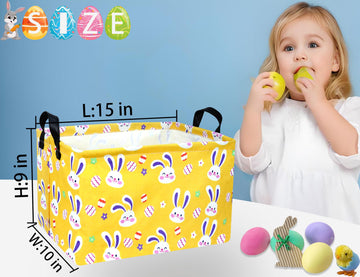 Boohit Large Easter Baskets For Kids Personalized Baby Girl Easter Basket Cute Teen Boy Spring Decor (Golden Bunny Egg)