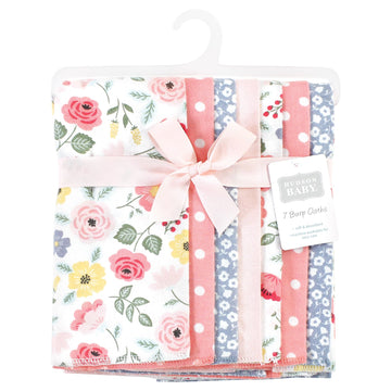 Hudson Baby Unisex Baby Cotton Flannel Burp Cloths, Modern Botanical 7 Pack, One Size