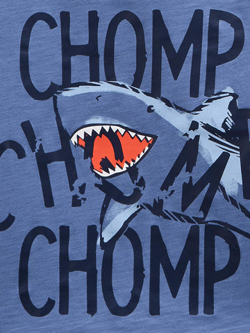 Simple Joys By Carter'S Baby Boys' 3-Piece Playwear Set, Blue Chomp/Grey Shark/Stripe, 4T