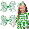 Oaoleer 2Pcs St. Patrick Hair Bows For Girls, Green Bows Hair Alligator Clips Hair Barrettes For Baby Girls Infants Toddlers Kid