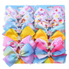Dwenarry 5 Inch Hair Bows For Girls Colorful Rainbow Little Girls Hair Bow With Alligator Clips For Toddlers Girls Children Kids
