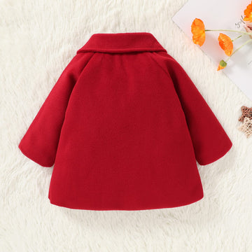 Swnone Baby Coats Spring Fall Kid Baby Girl Cloak Button Jacket Clothes Baby Outwear Clothes (Burgundyt Coat, 0-6 M)