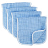 Synrroe Muslin Burp Cloths Large 20 By 10 Inches 100% Cotton 6 Layers Extra Absorbent And Soft 4 Pack Blue