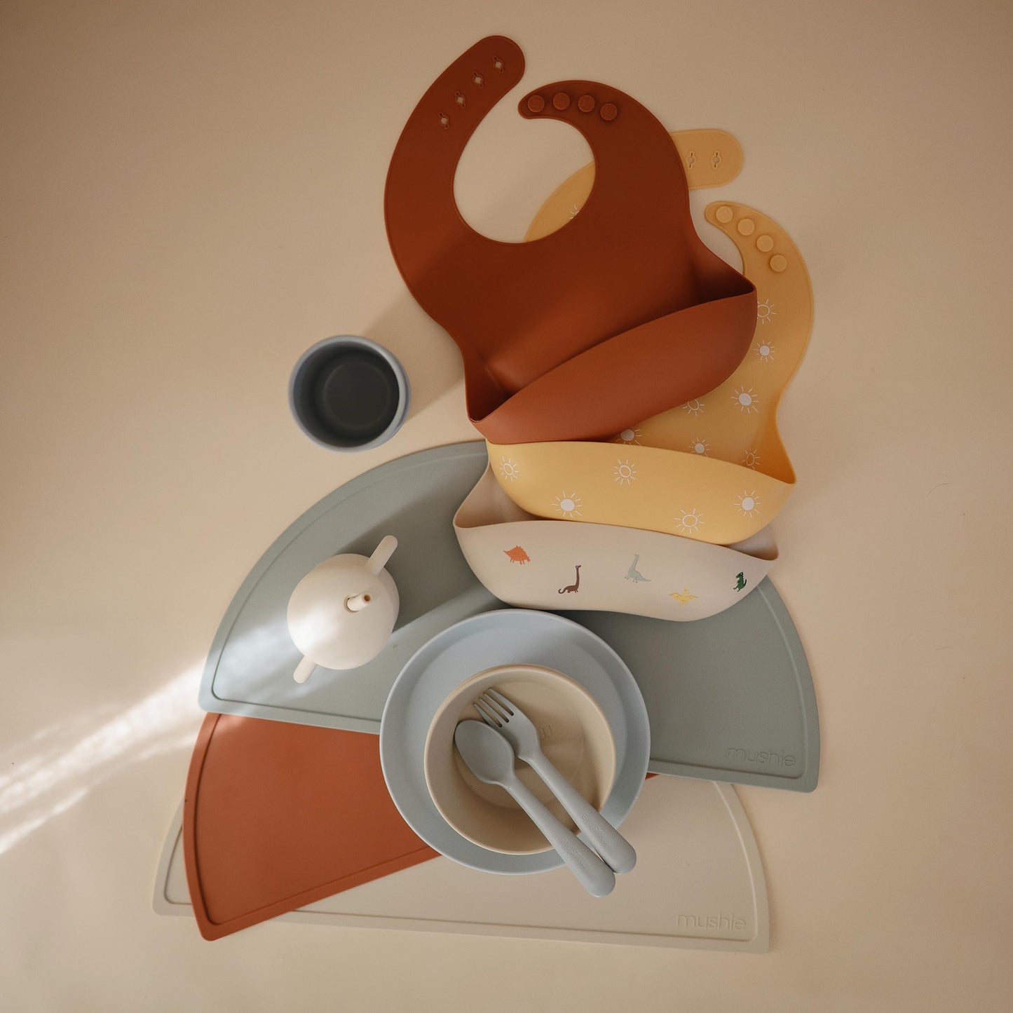 Mushie Silicone Placemat For Kids | Bpa-Free Non-Slip Design (Clay)