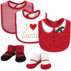 Little Treasure Unisex Baby Cotton Bib And Sock Set, Heart, One Size