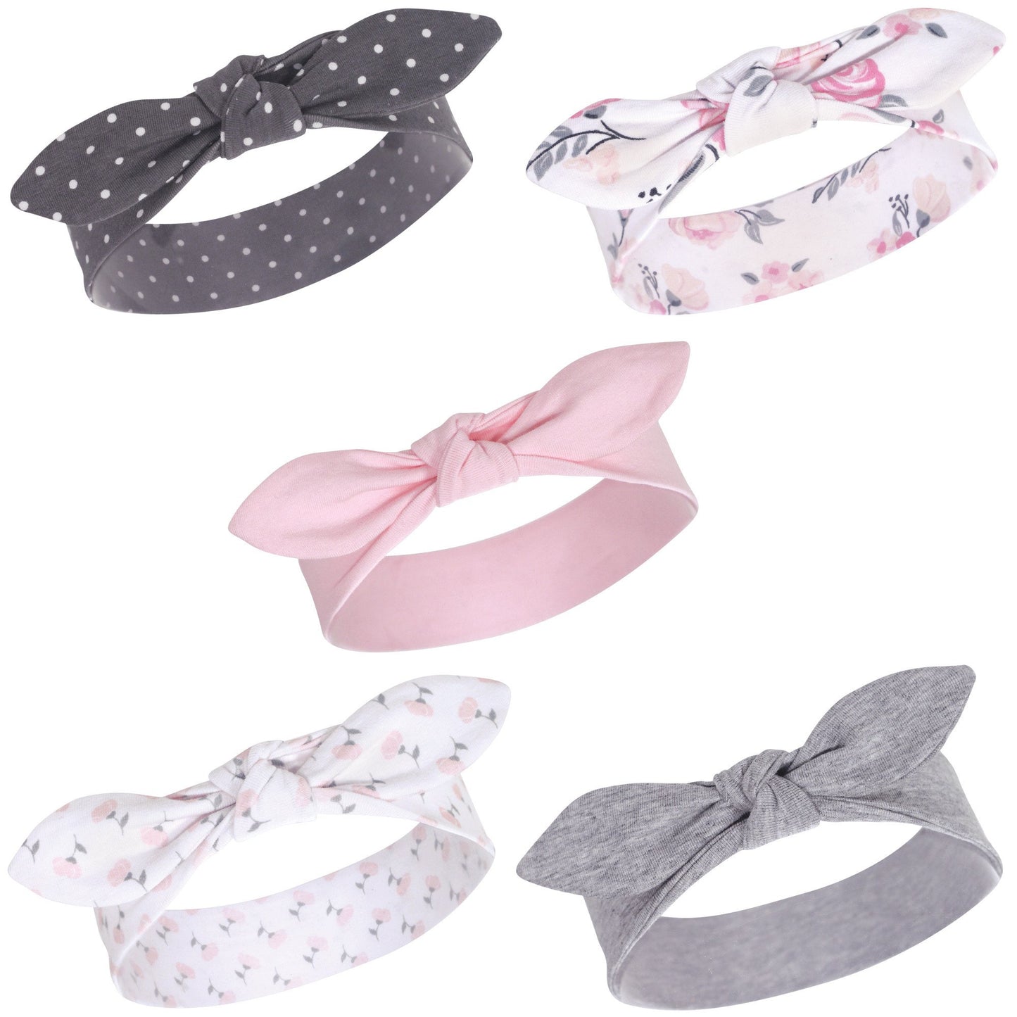 Hudson Baby Unisex Cotton And Synthetic Headbands, Pink Floral, 0-24 Months