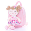 Gloveleya Toddler Backpack Baby Girl Gift Plush Bag Diaper Bag Plush Printed Sakura Backpack 9 Inches