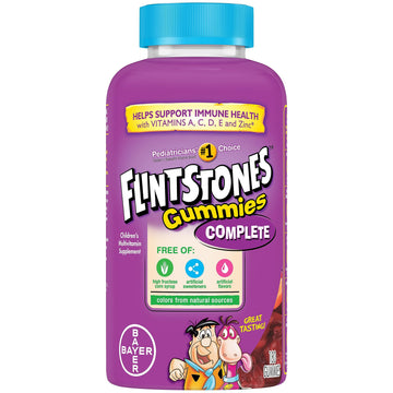 Flintstones Complete Gummies, Kids Vitamins With Vitamin C For Toddlers And Children, Vitamins For Kids, Assorted Flavors, 180 C