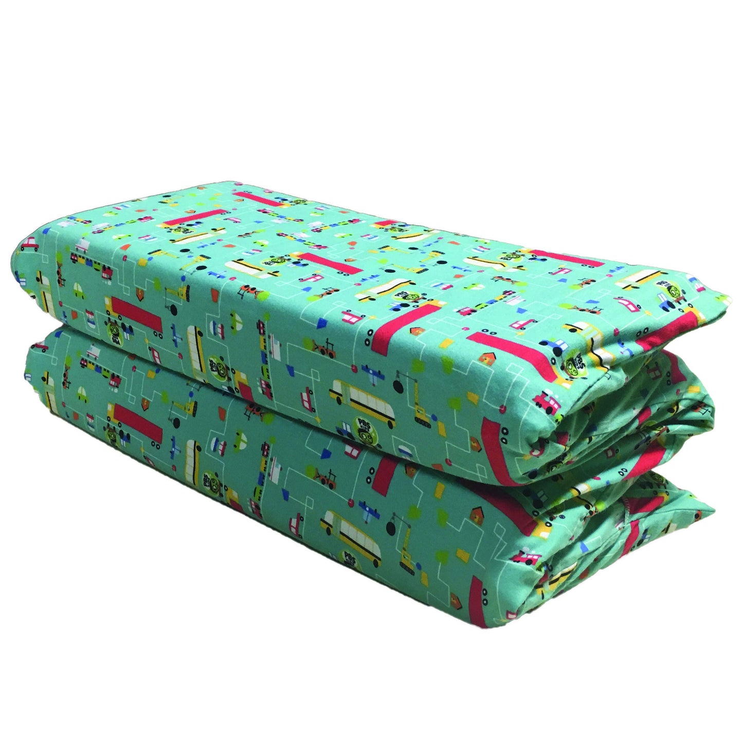 Kindermat 1.5' Thick + Pbs Kids Kinderbundle - Washable Cover, Special Edition - Traffic Jam Design- Regular, Washable Sheet Is