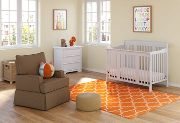 Storkcraft Tuscany 4-In-1 Convertible Crib (White) - Easily Converts To Toddler Bed, Day Bed Or Full Bed, 3 Position Adjustable