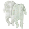 Gerber Baby Unisex 2-Pack 2-Way Zip Textured Sleep 'N Play, Park Picnic, 3-6 Months