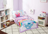 Everyday Kids 4 Piece Toddler Bedding Set - Unicorn Dreams - Includes Comforter, Flat Sheet, Fitted Sheet And Reversible Pillowc