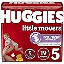Huggies Size 5 Diapers, Little Movers Baby Diapers, Size 5 (27+ Lbs), 19 Count