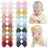 Jollybows 20Pcs Baby Girls Nylon Hair Bows Headbands Linen Bands Elastic Accessories For Baby Girls Infants Preemie And Newborn
