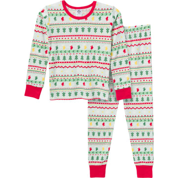 Gerber Unisex Baby Kid 2-Piece Holiday Family Matching Pajamas, Oh What Fun Fairisle
